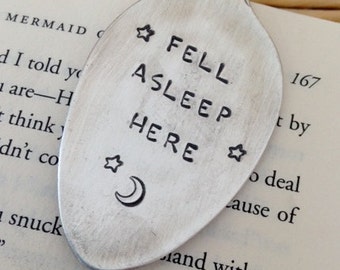 Fell Asleep Here Vintage Spoon Bookmark Upcycled Whimsical Love Moon Stars Fairy Tale Book Bookworm Graduation