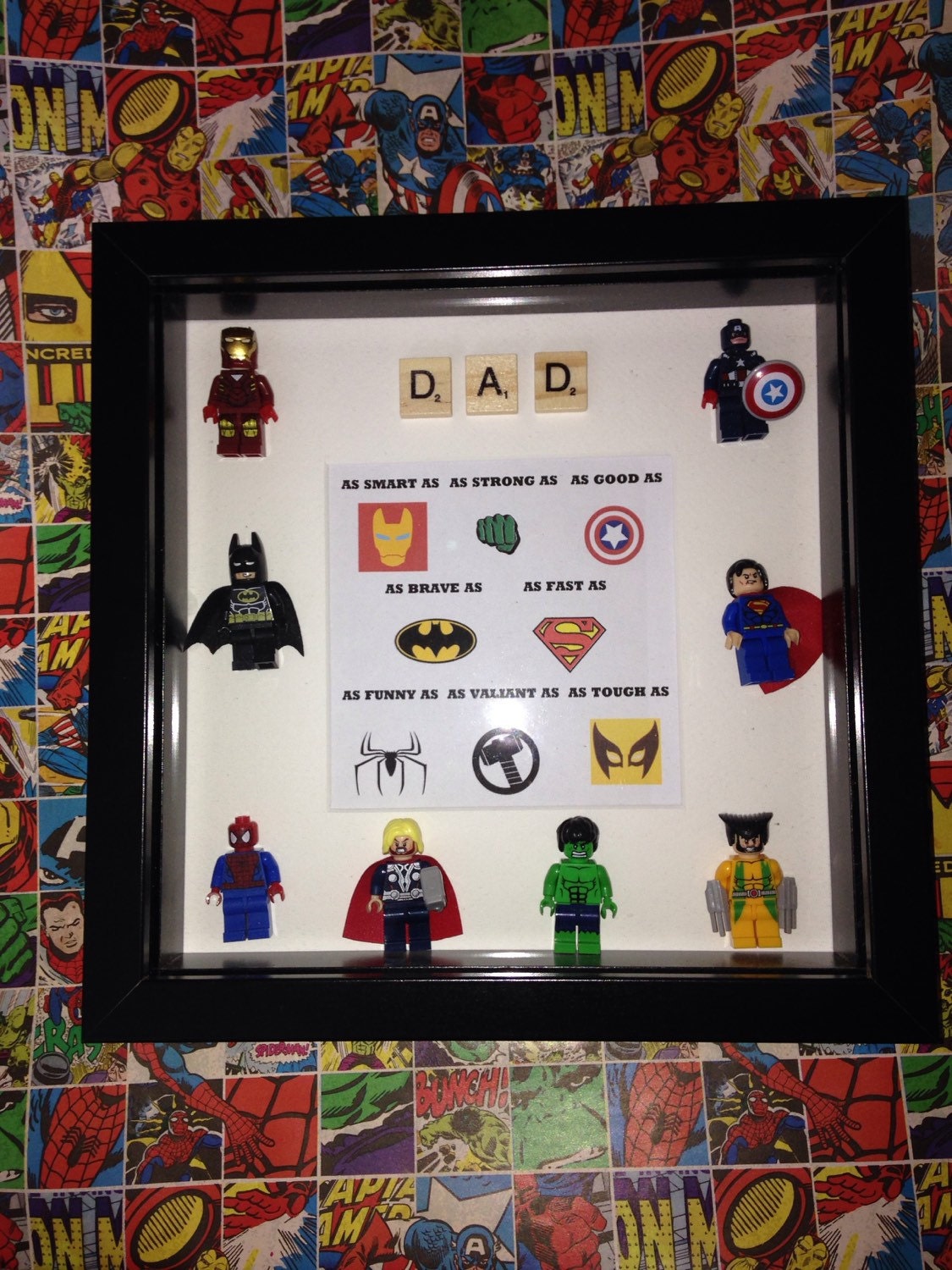 lego superhero frame for dad