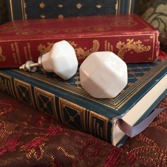 Knobs Decorative Antique White Drawer Knob by MiCraftSupplies