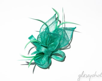 Mint Classic Sinamay Flower Fascinator/Clip