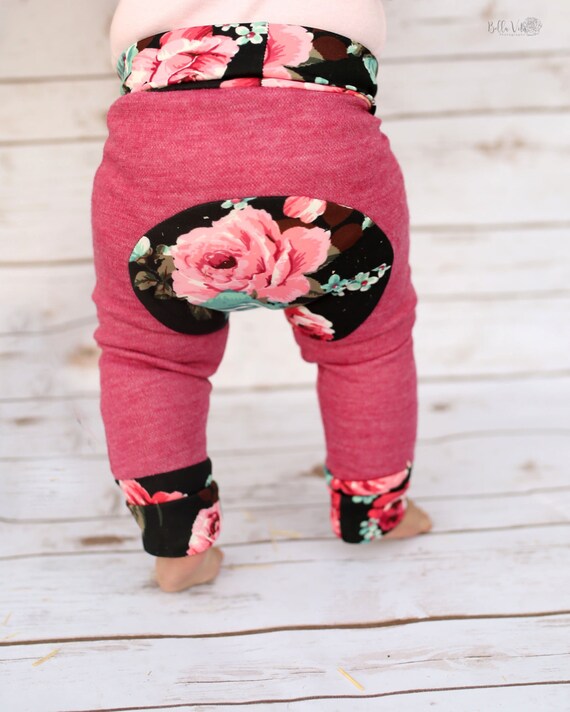 Grow With Me Pants Floral Baby Leggings Cloth Diaper Pants