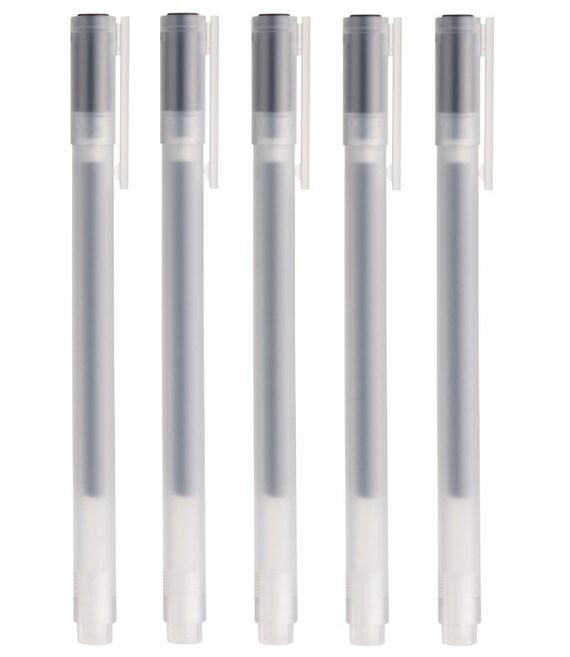 MUJI Gel Ink Ballpoint Pen 0.5mm Black Ink 5 Piece Set