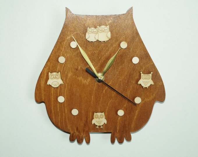 Wall Сlocks Owl Lovers- Rustic Wall Clock- Home and Living- Unique Wall Clock- quartz Movement