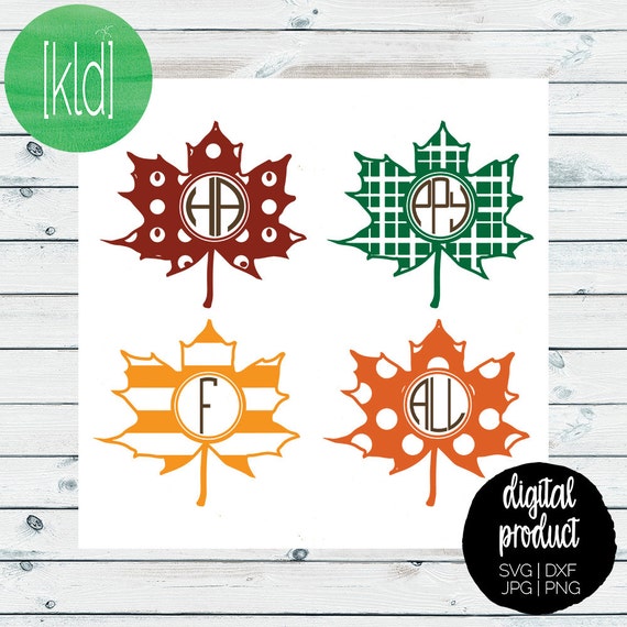 Download Items similar to 4 Leaf Monogram Frames - Autumn Monogram ...