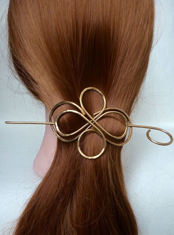 Gold Hair Barrettes Hair Jewelry Hair Accessory by JwlryStudio