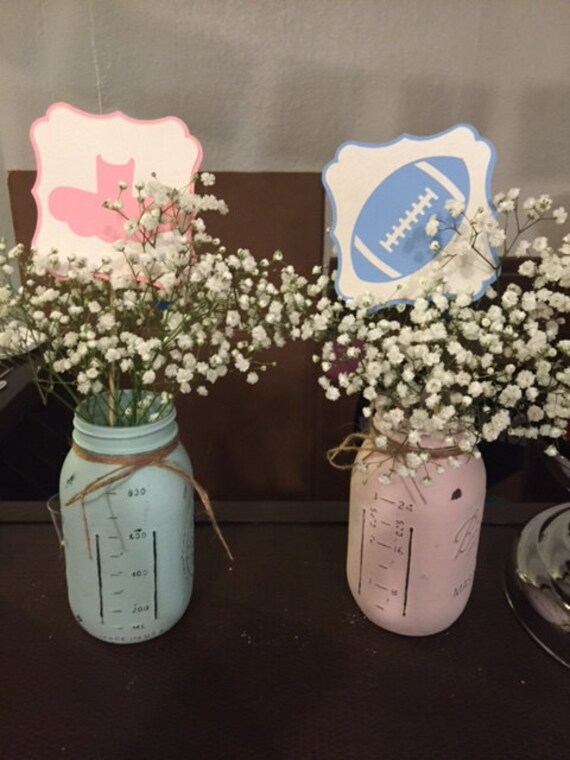 6 Gender Reveal Centerpiece Sticks Football Centerpiece