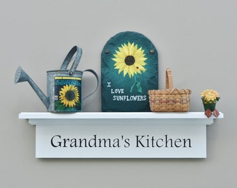 Mother's Day Gift for Grandmother Kitchen Shelf White Floating Shelf Farmhouse Decor Kitchen Wall Decor White Wall Shelf 24"