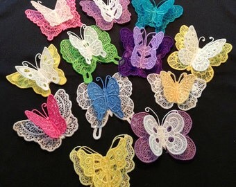 3D FSL Butterflies ( 12 Machine Embroidery Designs from ATW )
