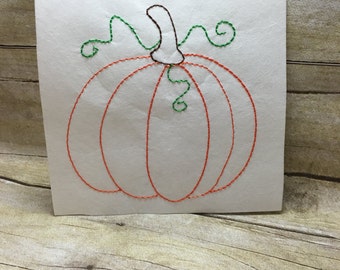 Bean Stitch Pumpkin, Vintage Pumpkin Embroidery Design,