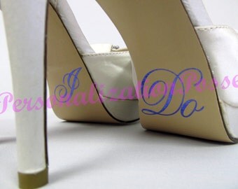 I Do Shoe Stickers - Royal Blue Glitter