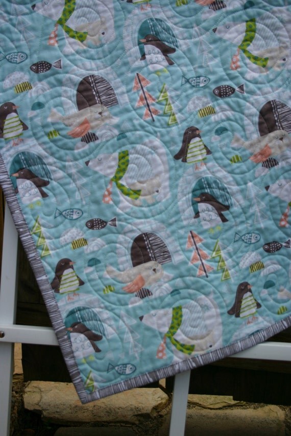 Baby boy crib quilt nursery bedding toddler by TinRoofQuilters