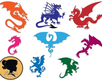 Dragon Svg - Dragon legend mythology, fly Dragon svg silhouette.eps .pdf .dxf .svg and .studio file) vector cutting files