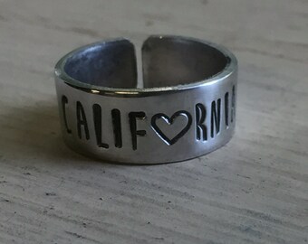 California Ring - Silver - California - Adjustable