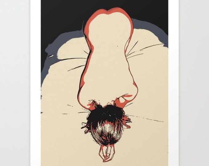 Erotic Art Giclée Print - Obey my dear, sensual bdsm, fetish art print, tied girl nude, naked body, sensual bdsm artwork, high res 300dpi
