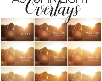 Autumn Light Overlays - Photoshop overlays, sun overlays, fall overlays, sun burst overlays, light overlays, sun flare overlays, overlays