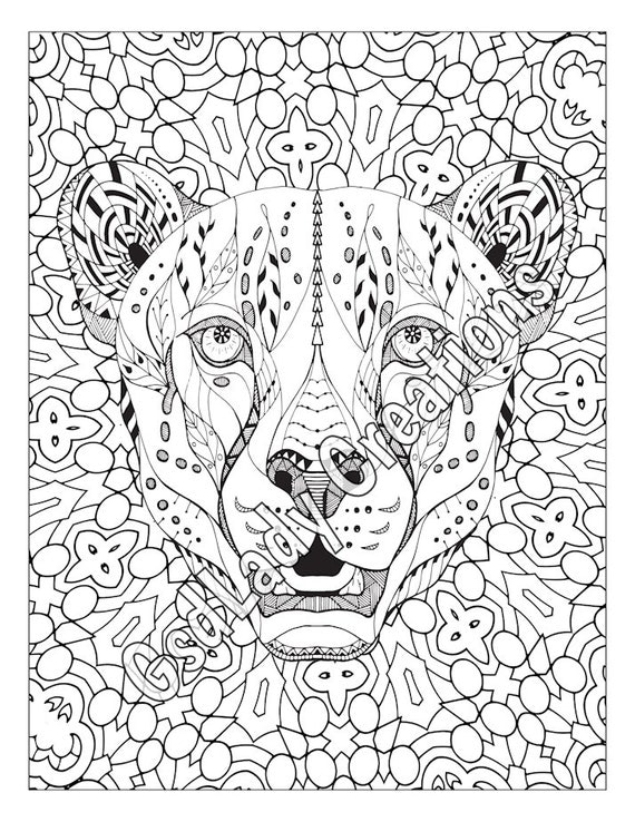 Zen Leopard Animal Art Page To Color Zentangle Animal