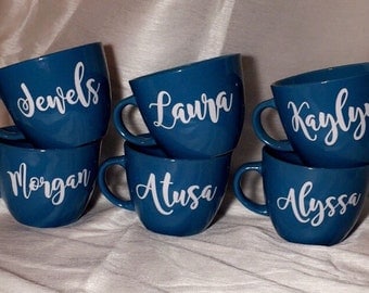 Name Coffee Mug. Personalized Coffee Cup. Gifts for her. Wedding Gift. Bridesmaid Gift. VINYL.