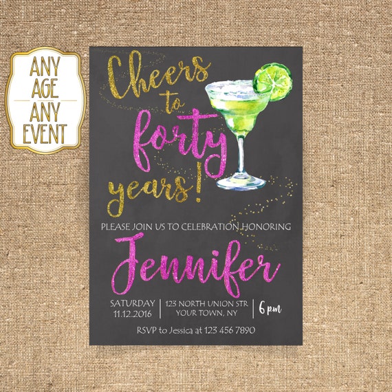 40Th Birthday Cocktail Party Invitations 3