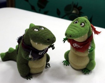 Crocodile.Hungry crocodile.Green Crocodile.Toy is made of wool.Felt needle.Needle for wool.Felt.Handmade.Made of wool.Feliziani.