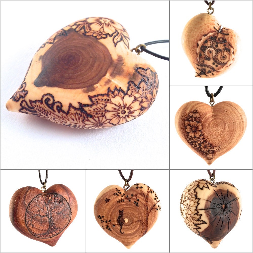 Unique handmade wooden jewellery from Finland by IonaWoodArt