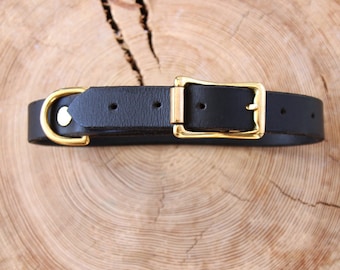 Leather Dog Collar Luxury Dog Collar Made In Australia Leather Collar Brass Hardware Australian Sellers Black Leather Choker Quality Collar