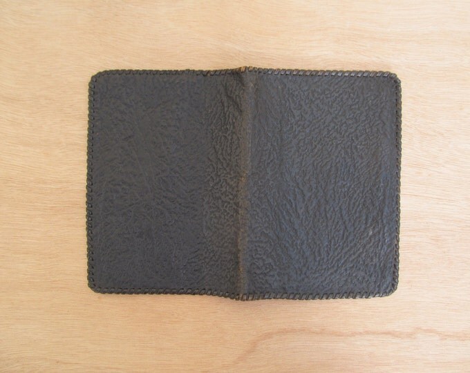 Black leather wallet, travel organiser, document storage, travel wallet, passport cover, vintage purse for insurance documents