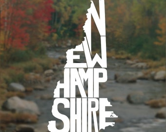New Hampshire Decal, New Hampshire Sticker, Laptop Decal, Laptop Sticker, Macbook Decal