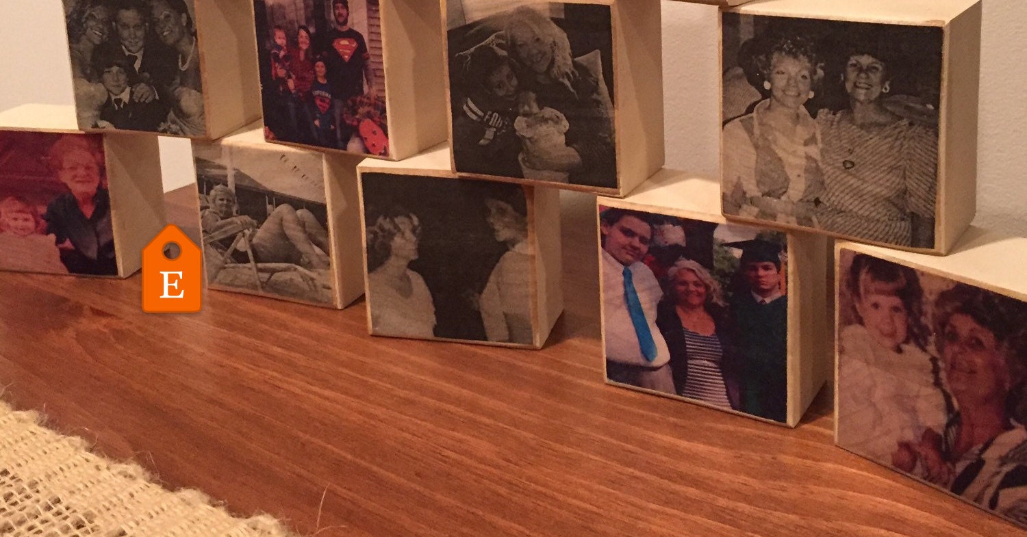 Painted photo transfer blocks Image transfer gifts from