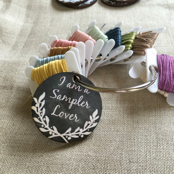 Floss bobbin SAMPLER LOVER floss organizer thread holder decorative