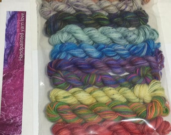 10 Koigu KPPPM sock yarn mini skeins