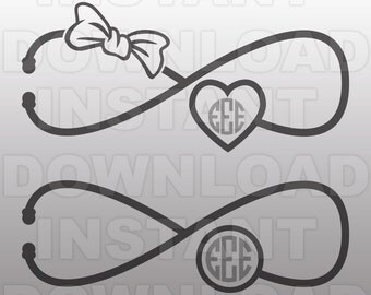 Stethoscope SVG File - Nursing SVG File - Infinity Love SVG - Commercial & Personal Use - Vector svg file for Cricut,Silhouette,vinyl cutter
