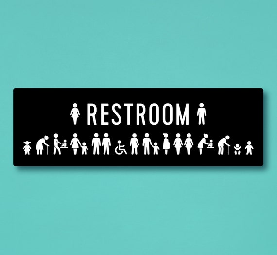All Gender Restroom Sign with Including Mens' Changing