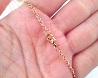 18 inch rose gold plated necklace chain with lobster clasp D208