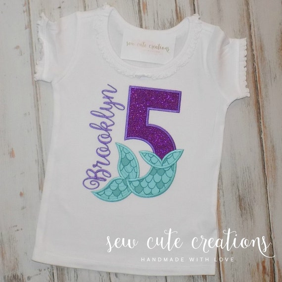 mermaid tail birthday shirt