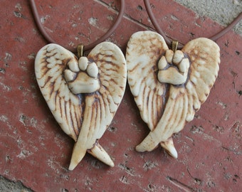 Angel Pawprint Porcelain Pendant | Pet Memorial |Pet Remembrance