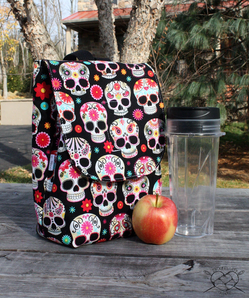 Sugar Skulls Lunch Bag Insulated Reusable Lunch Box Made To Order My