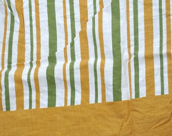 Feed sack - Gold and Green Striped Vintage Feedsack