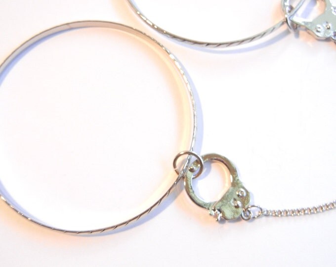 Silver-tone Handcuff Charm with Bangles