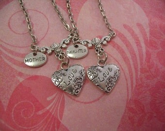 Collana Madre Figlia 2/3 Set Con Cuori Abbinati - Gioielli In Acciaio Inox Per Mamma E Figlia, Regalo Festa Della Mamma - 2
