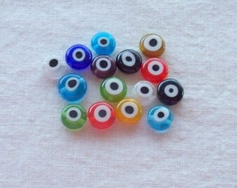 7 x 3 mm Glass Evil Eye Bead Assortment - Set of 20