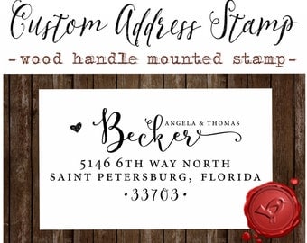 RETURN ADDRESS STAMP, wood handle mounted rubber stamp - style 1162E