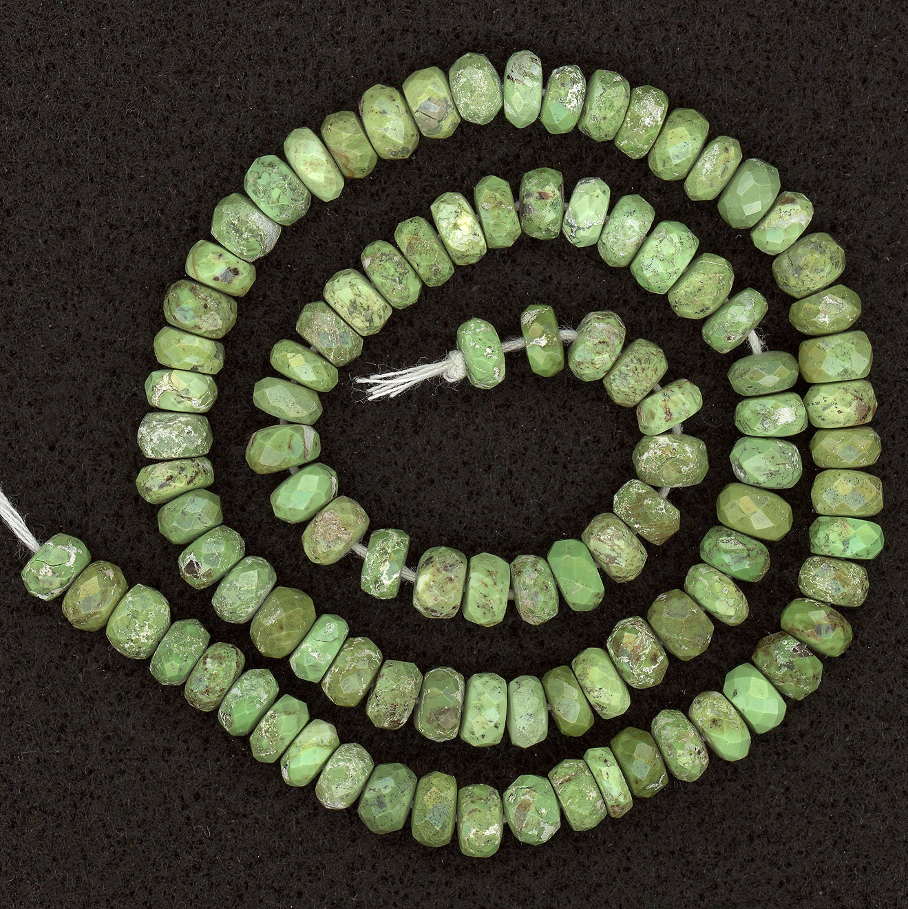 Genuine Gaspeite Beads Natural Color 7mm Faceted Rondelles
