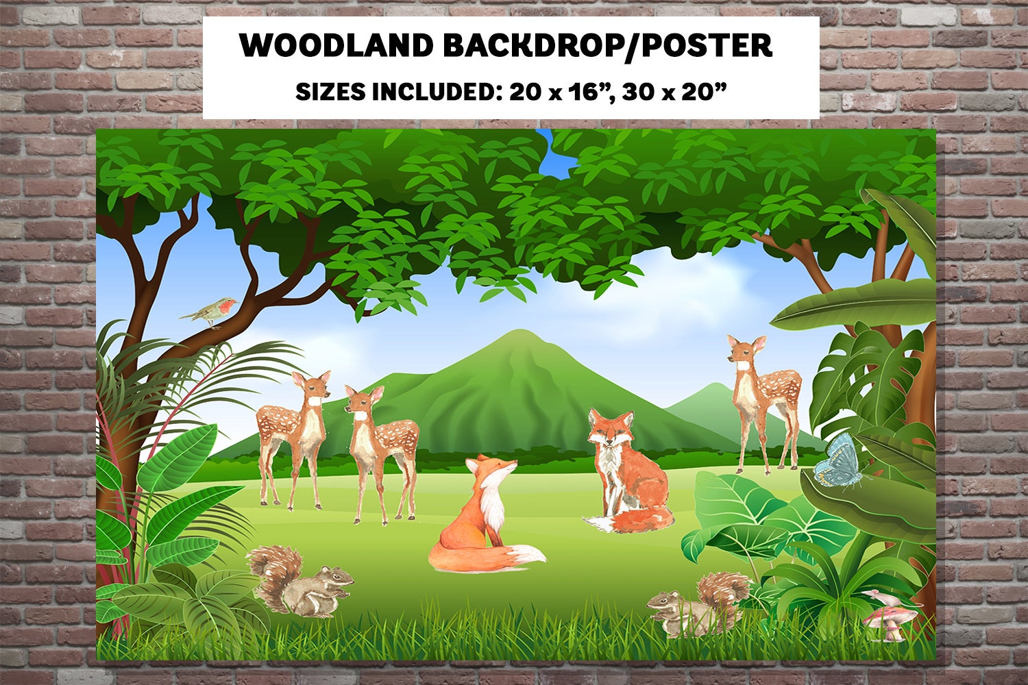 Woodland Backdrop Woodland Poster Woodland by