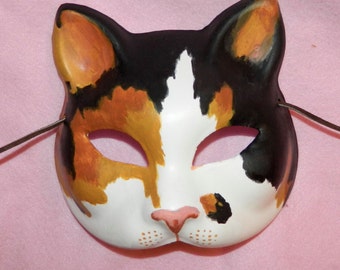 Dia de Los Muertos Kitty Cat Mask Adult Size Goth by Masquefaire