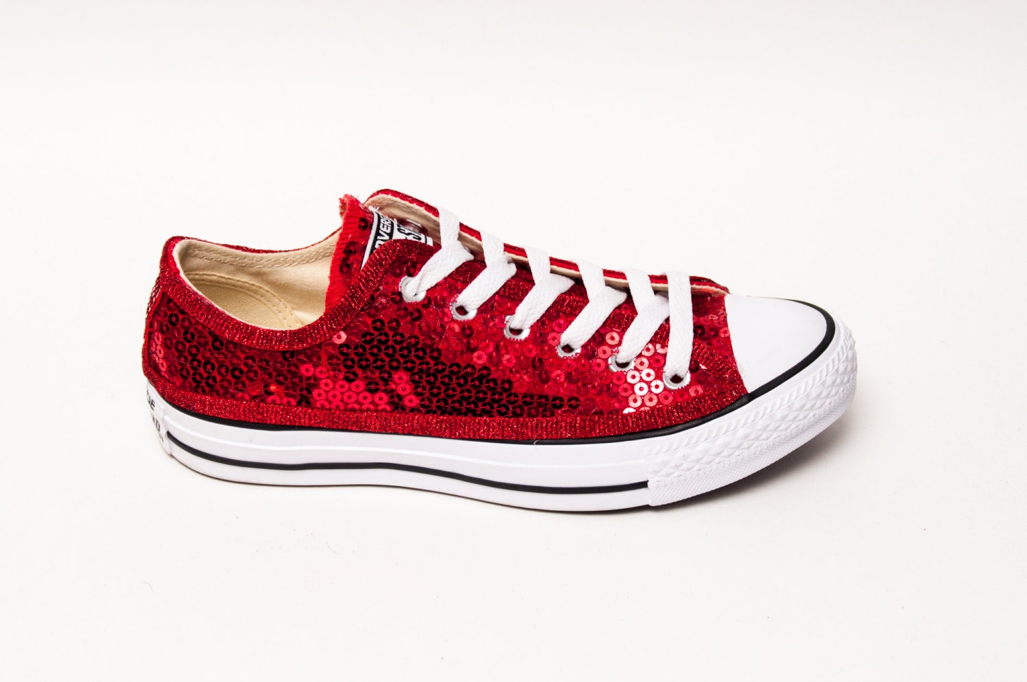 sparkle red converse