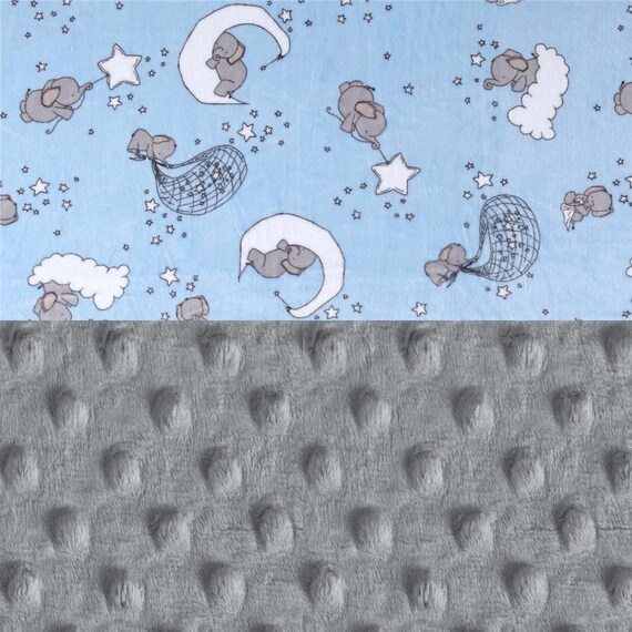 Blue Elephant Minky Baby Blanket Boy / Personalized Baby Blanket // Elephant Baby Blanket / Baby Shower Gift / Receiving Blanket / Baby Gift