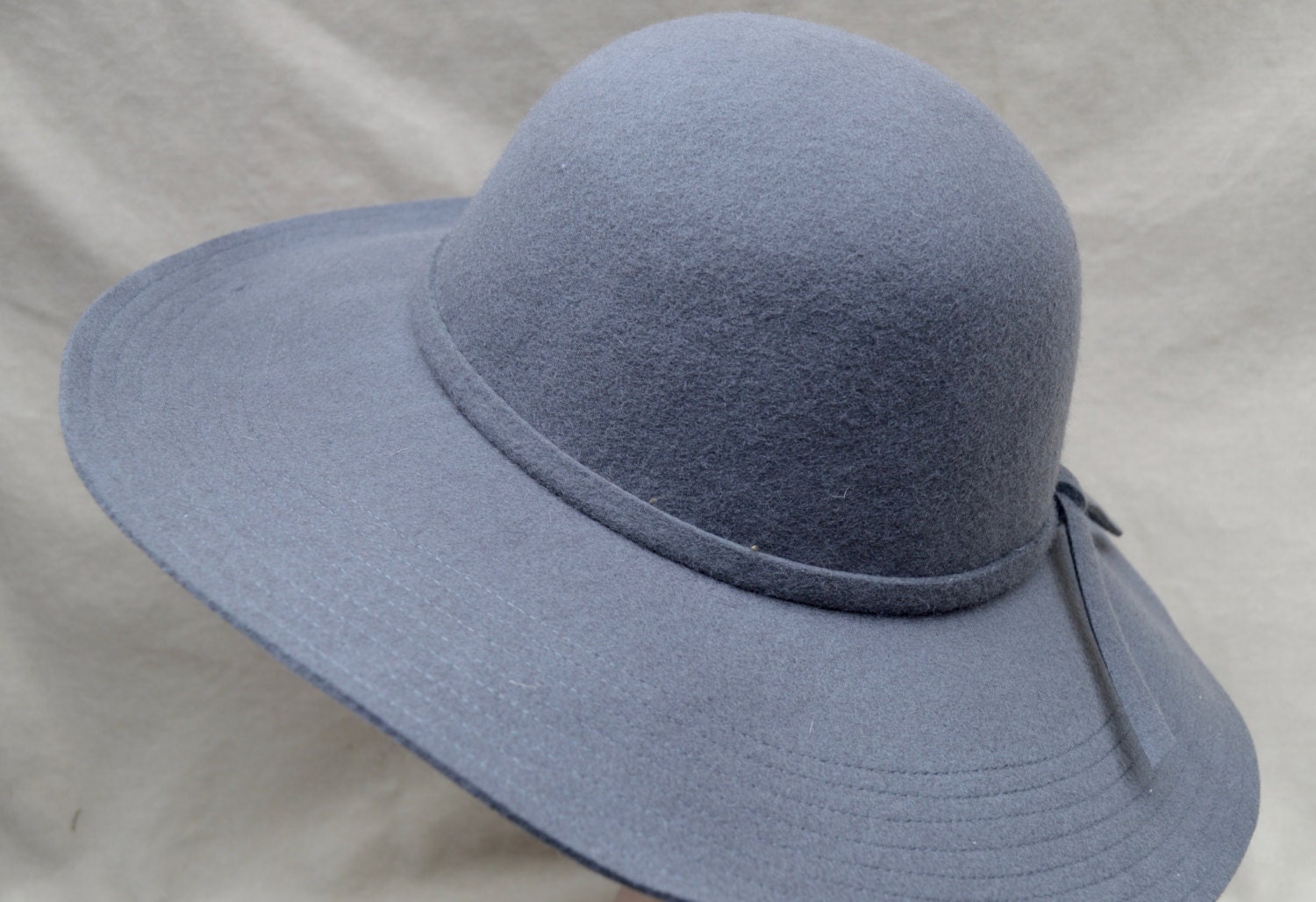 Wide Brim Floppy Wool Felt Hat / Large Brim Grey Felt Hat