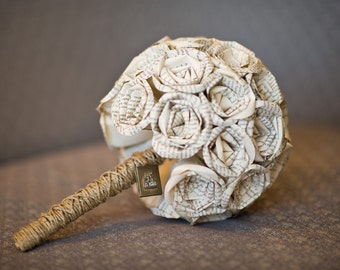 A Book Bouquet - Rustic Round Romantic Paper Book Bouquet - A Paper Bouquet