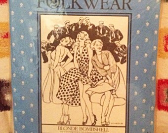 Blonde bombshell dress pattern Folkwear pattern no. 239