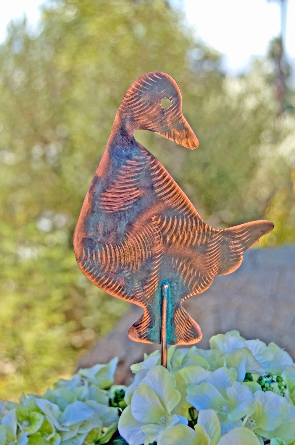 Duck Handmade Stake / Metal Garden Art / Yard by GardenCopperArt